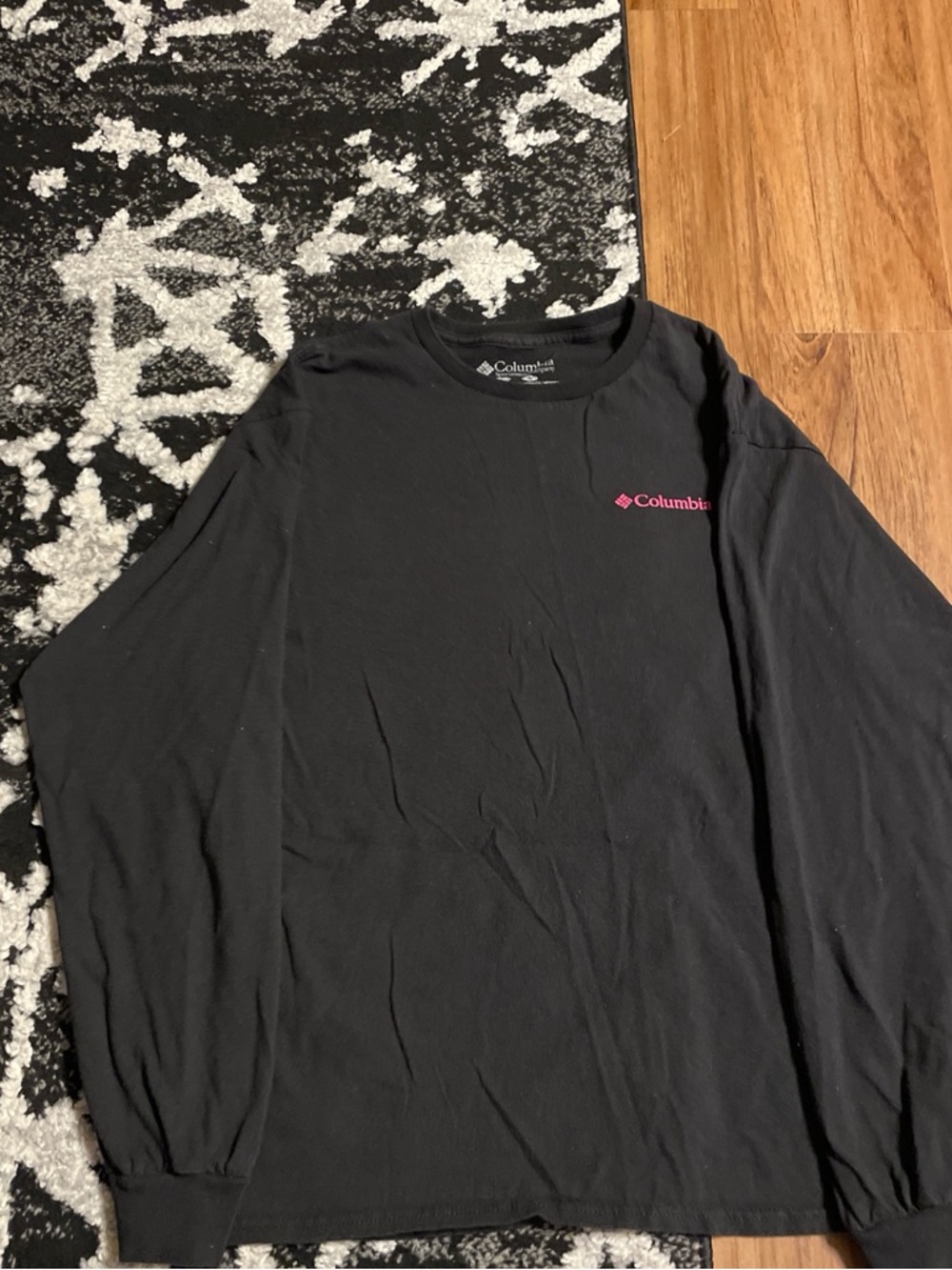 Columbia Black Long-Sleeve Tee with Pink Logo